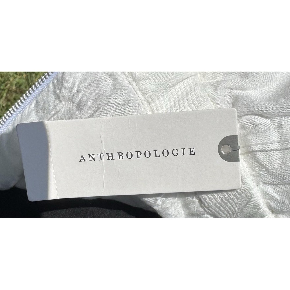 Anthropologie White Textured Jacquard Fit & Flare V-Neck Dress NWT Size 4 $168 - Picture 10 of 13